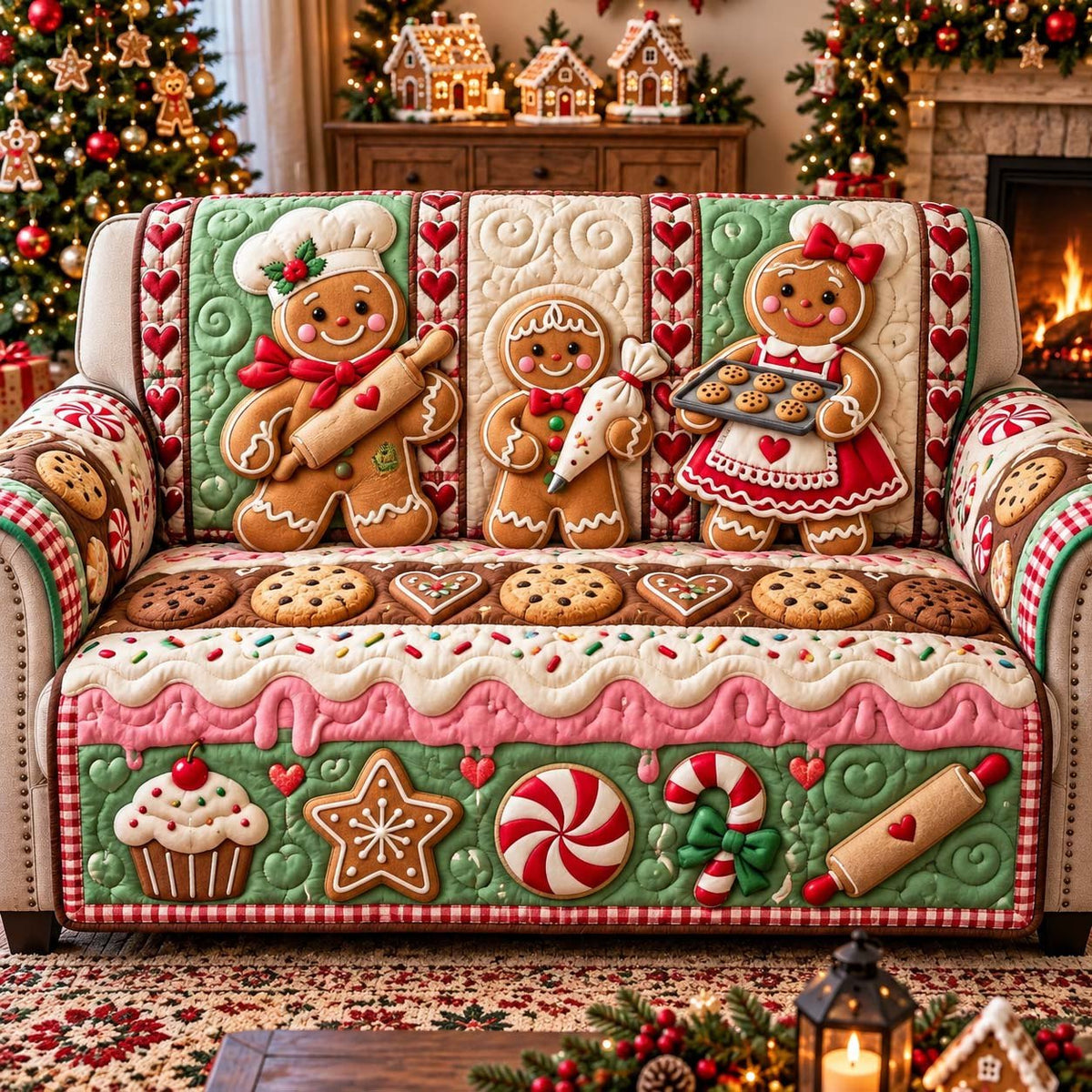 Gingerbread Baking Joy Sofa Cover