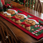 Gingerbread Men in Santa Hats Table Runner