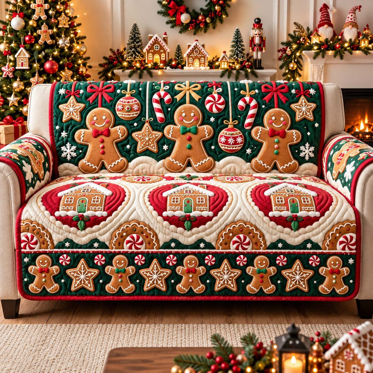 Gingerbread Noel Magic Sofa Cover