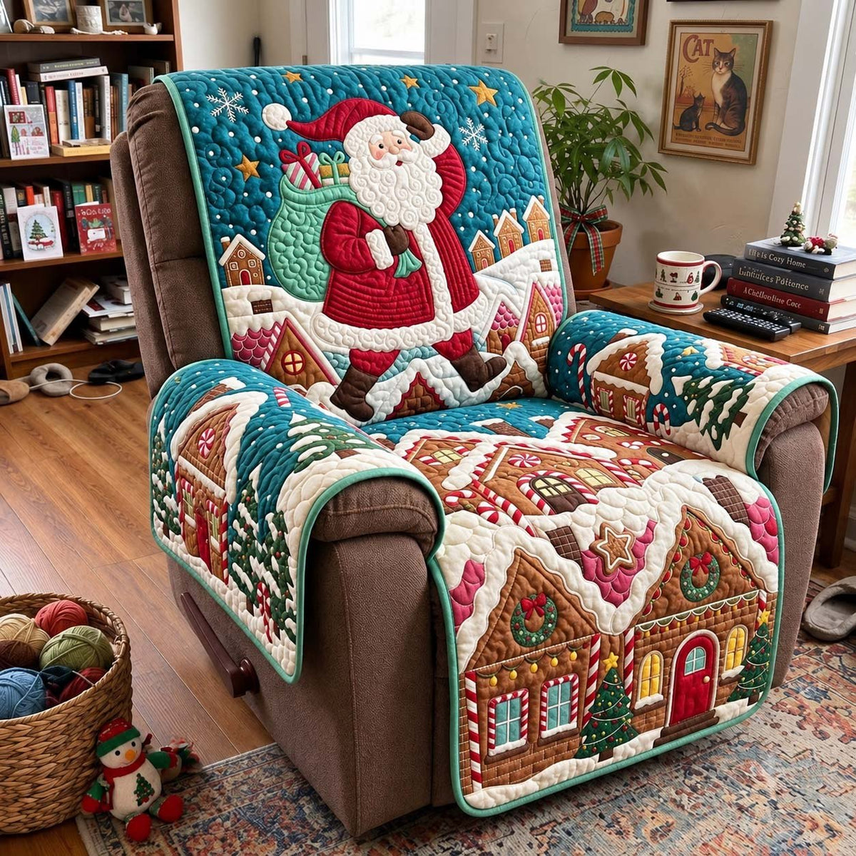 Gingerbread Santa Town Sofa Cover