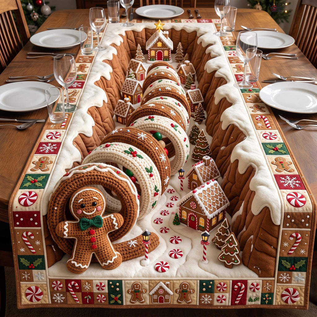 Gingerbread Spiral Table Runner