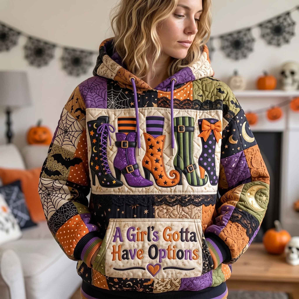 Witch Boots Purple Row hoodie, all-over print