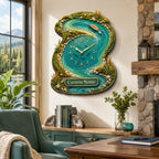 Personalized river fishing wall clock — personalized with a custom name