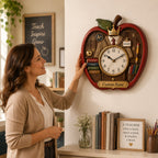 Personalized Apple Teacher Wall Clock — personalized with a custom name