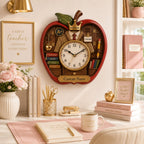 Personalized Apple Teacher Wall Clock — personalized with a custom name