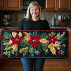 Glorious Poinsettia Blooms Table Runner