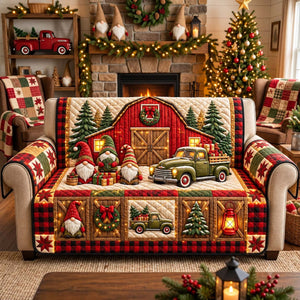 Gnome Christmas Barn Sofa Cover - Made to Order