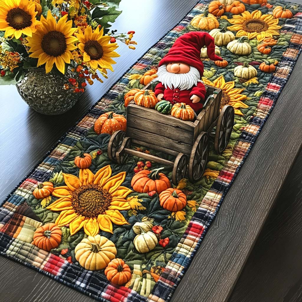 Gnome Fall Days Table Runner