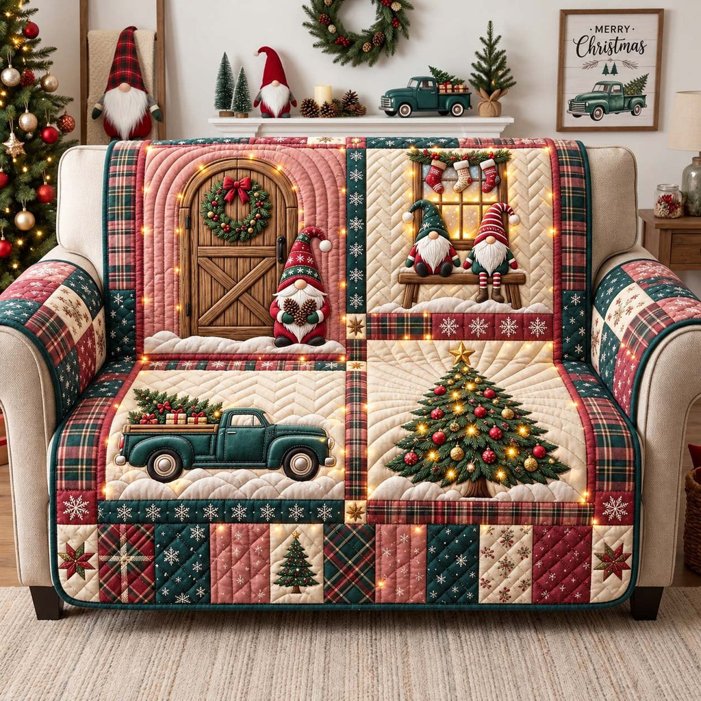 Gnome Farmhouse Patchwork Sofa Cover