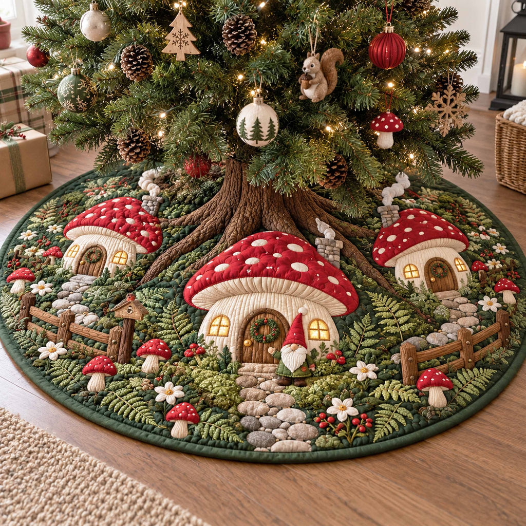 Gnome Forager Christmas Tree Skirt