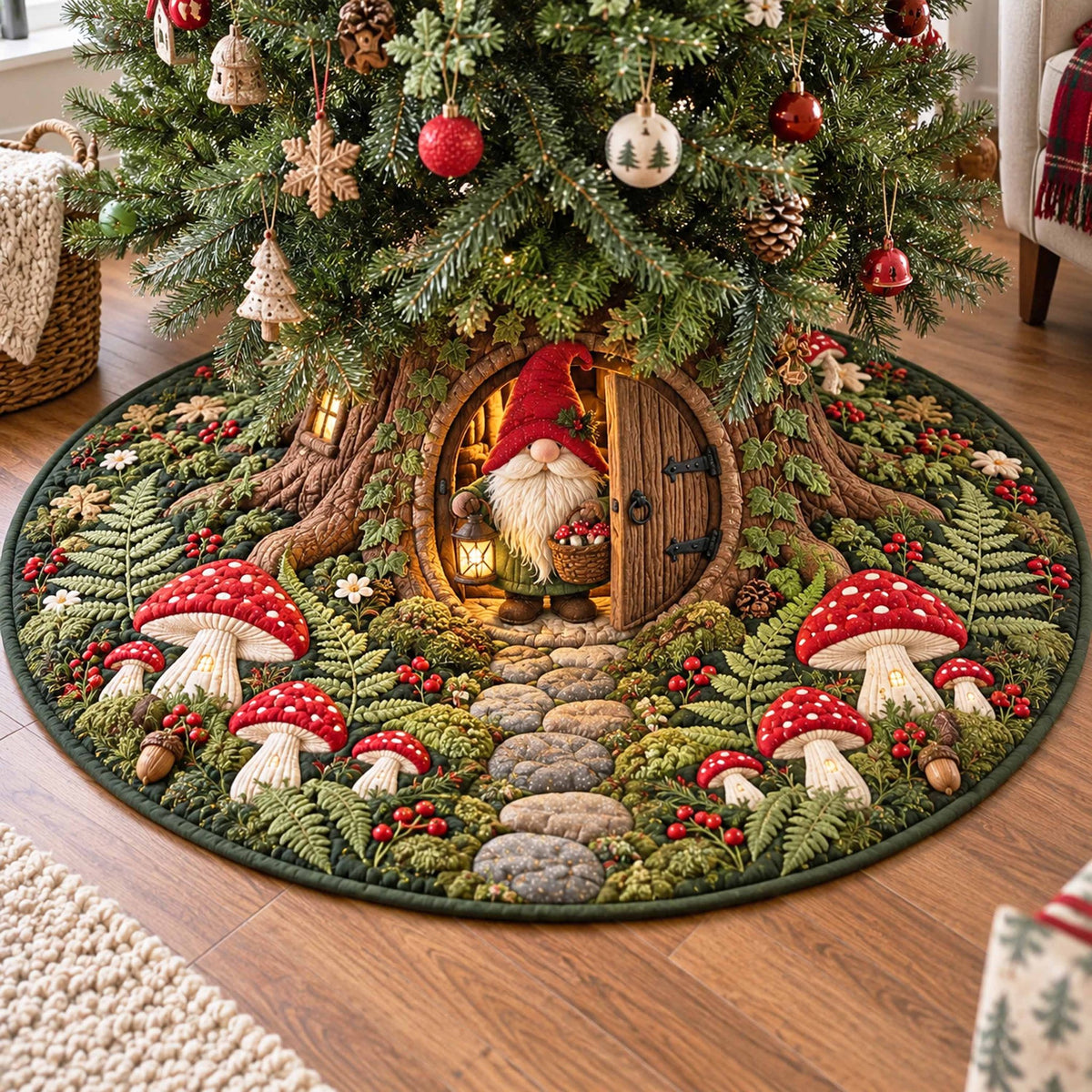 Gnome Glade Christmas Tree Skirt