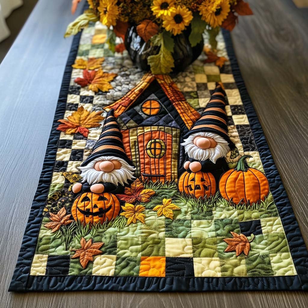 Gnome Harvest Joy Table Runner