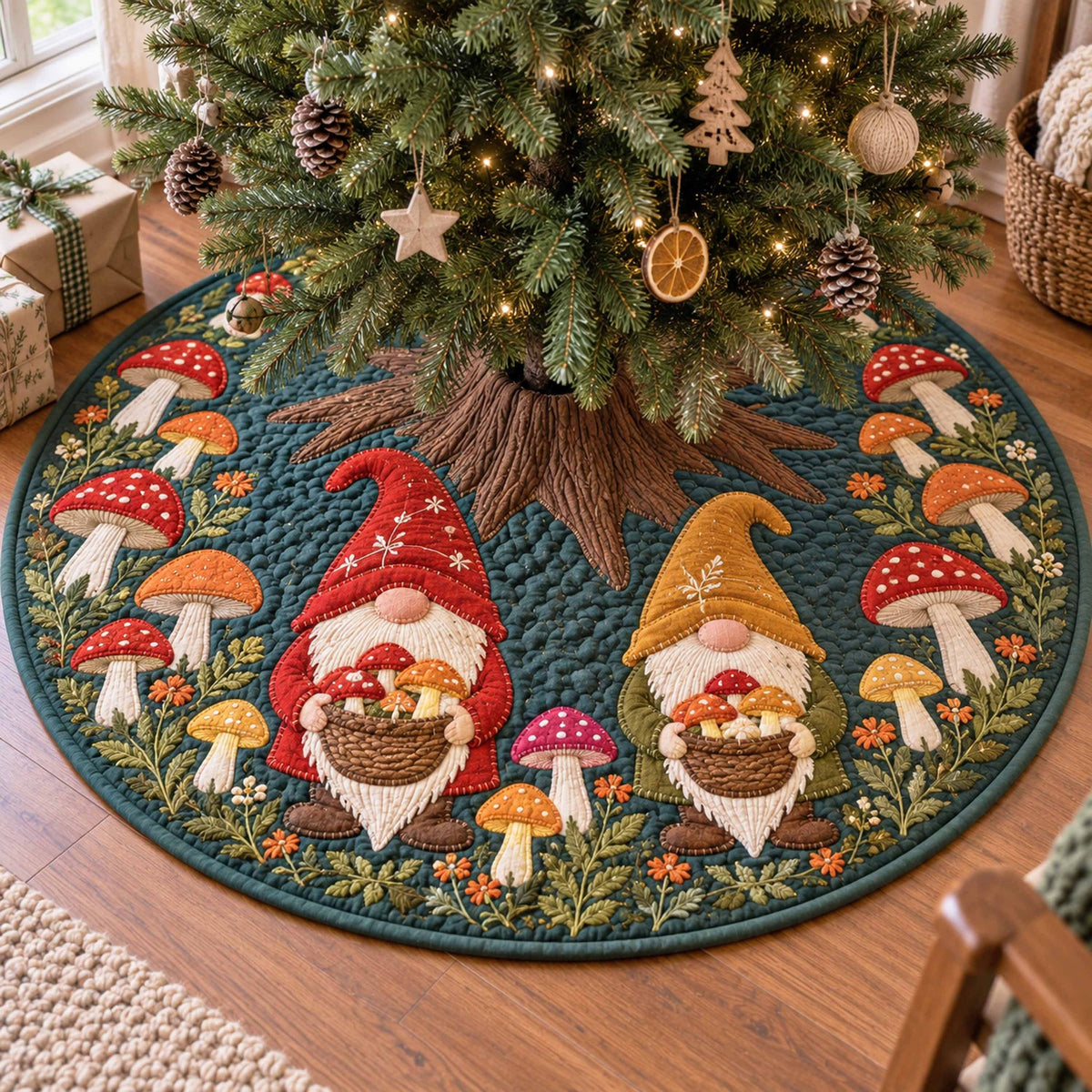 Gnome Haven Christmas Tree Skirt