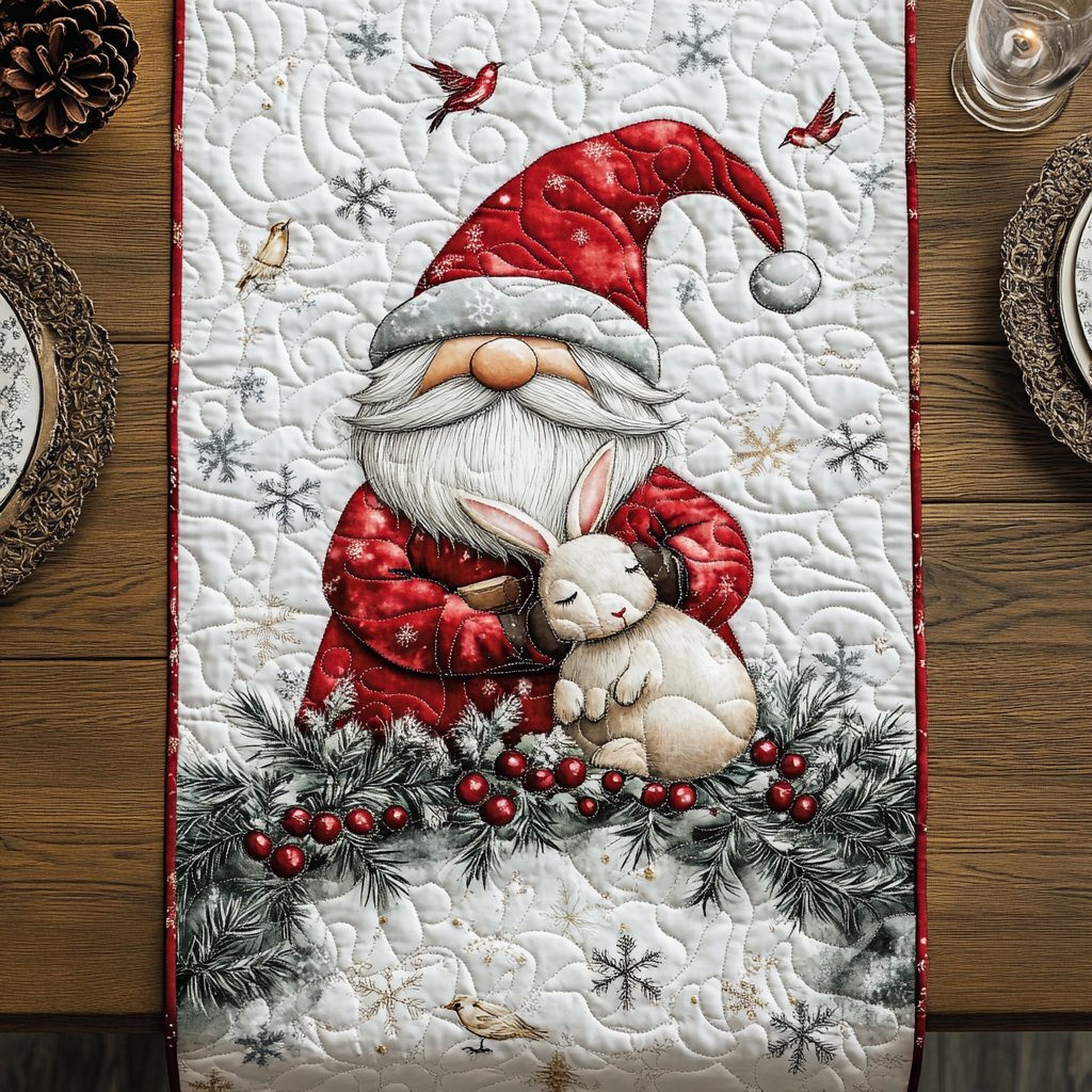 Gnome in Christmas Table Runner