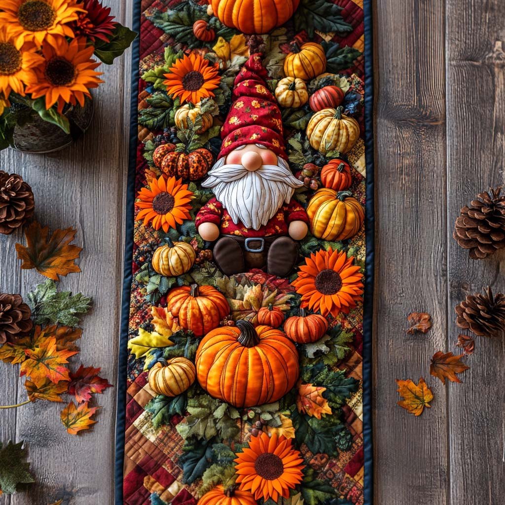 Gnome Leaf Dance Table Runner