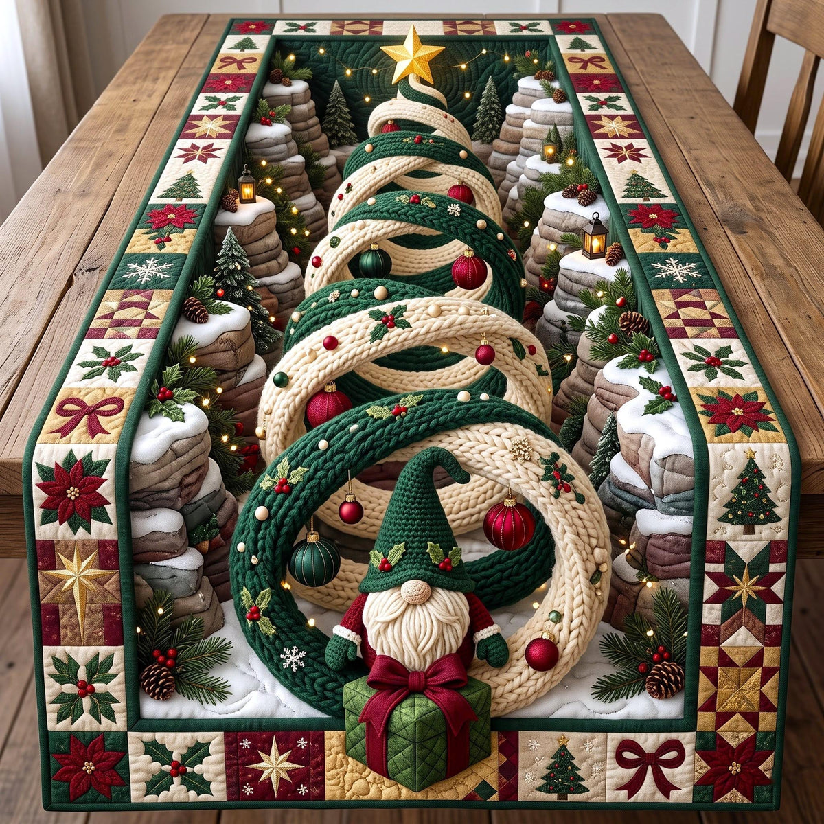Gnome Spiral Table Runner
