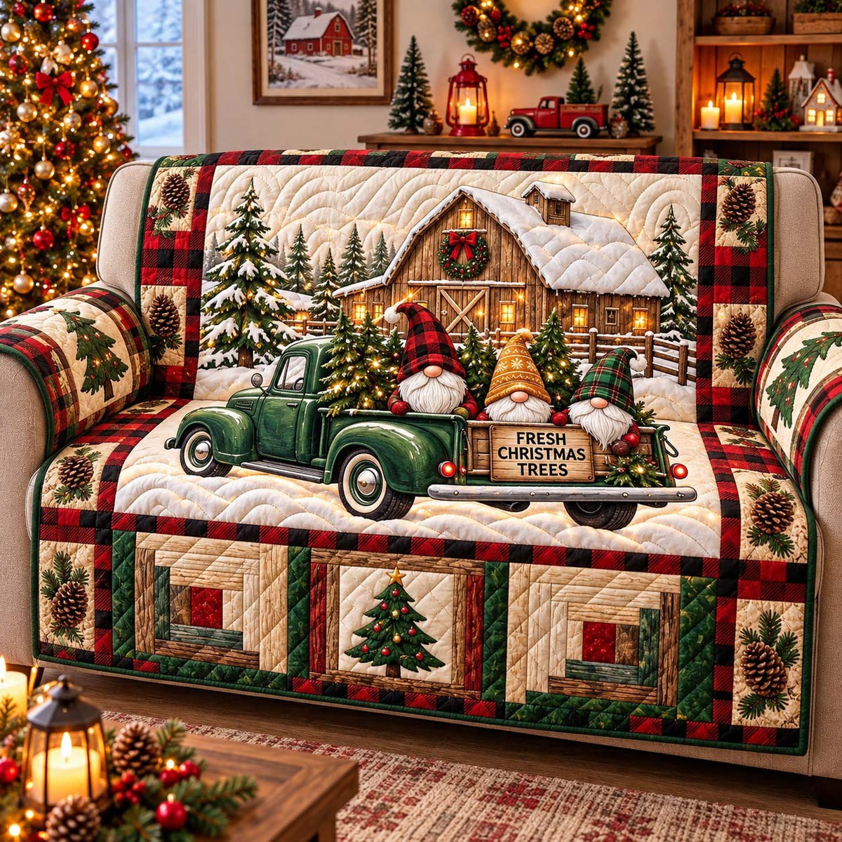 Gnome Tree Farm Sofa Cover