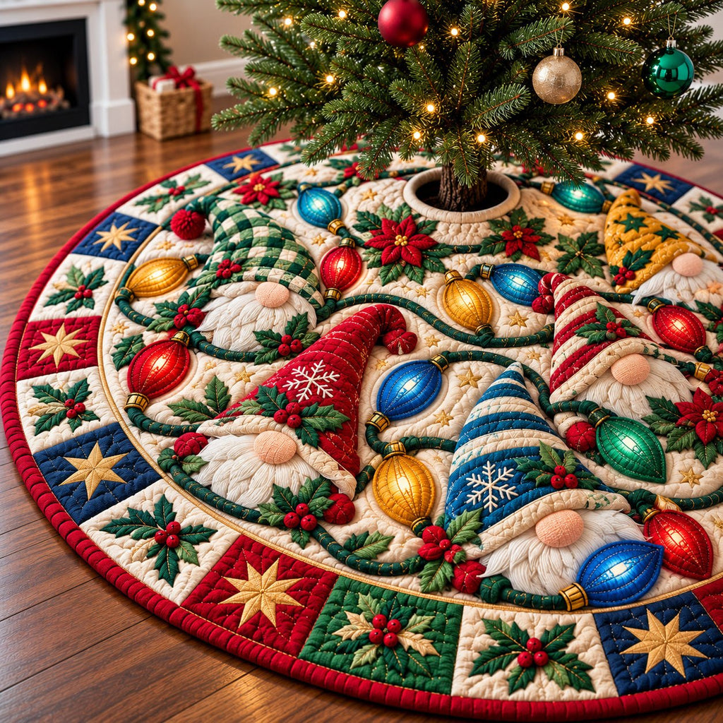 Gnomes Forest Friends Christmas Tree Skirt