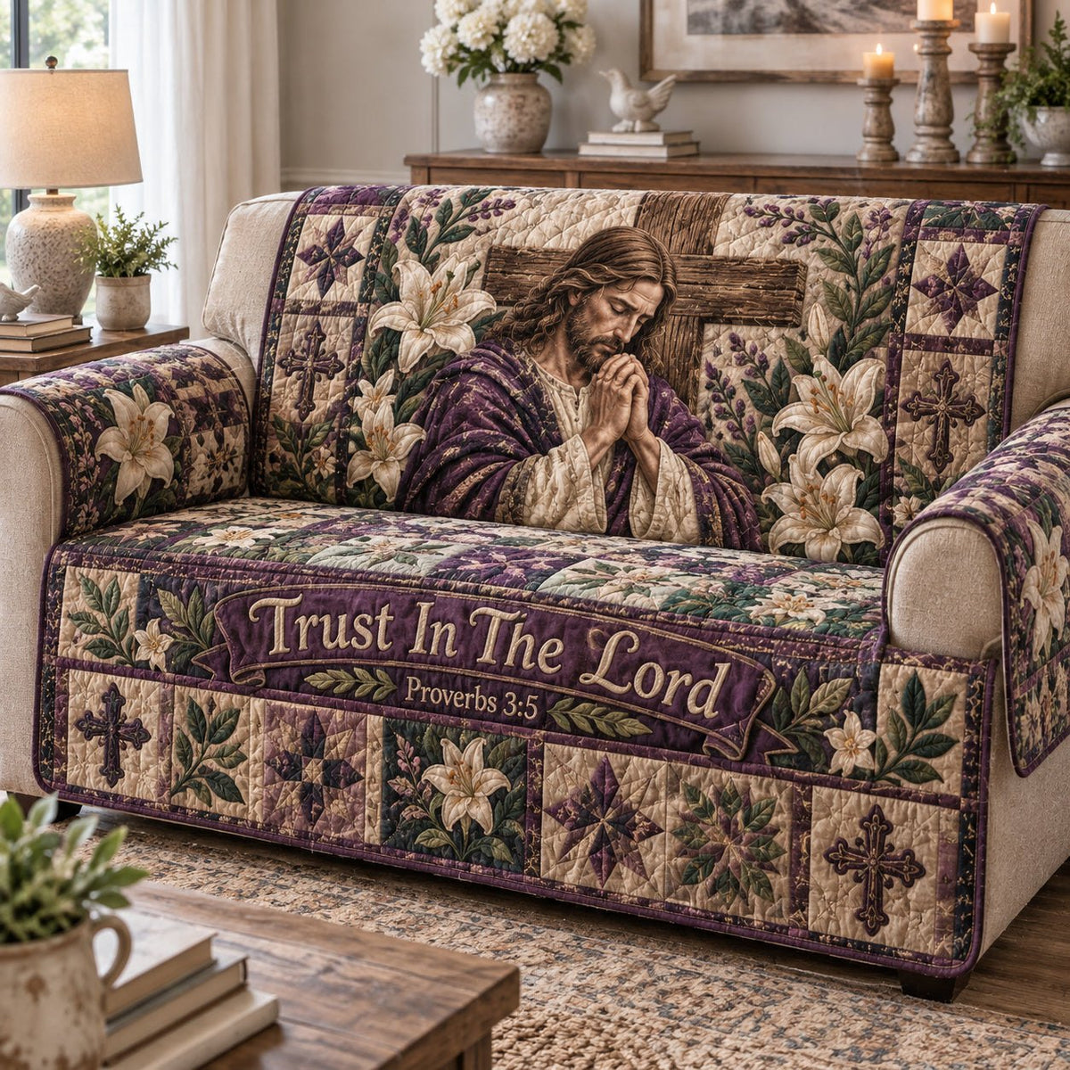 God Faithful Presence Sofa Cover