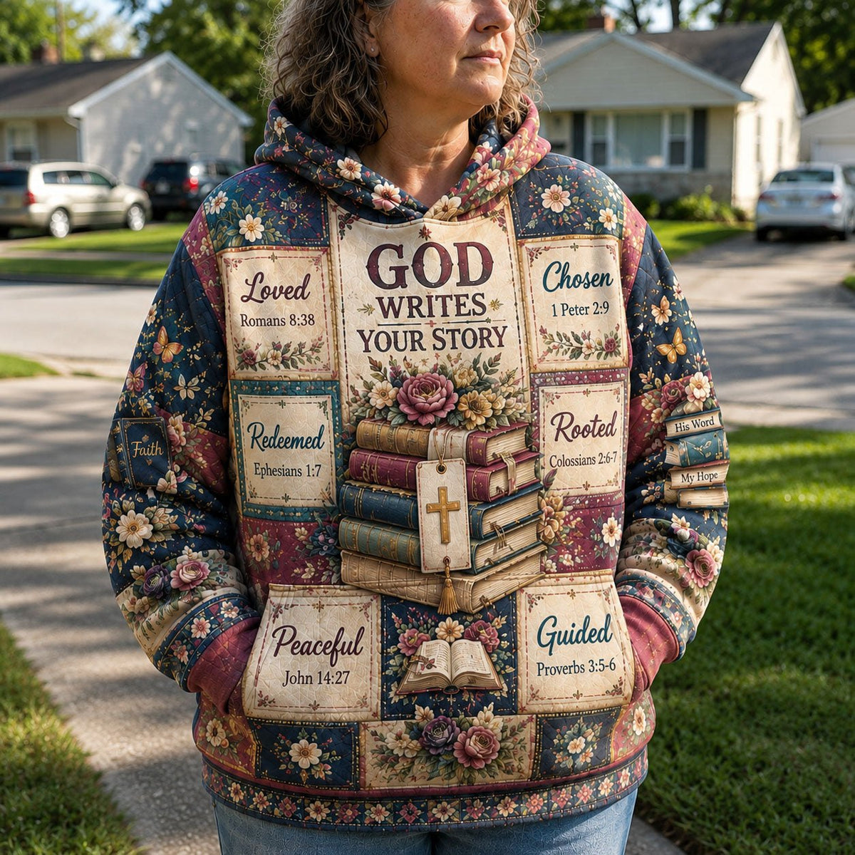 God Writes Your Story Christian hoodie, all-over print