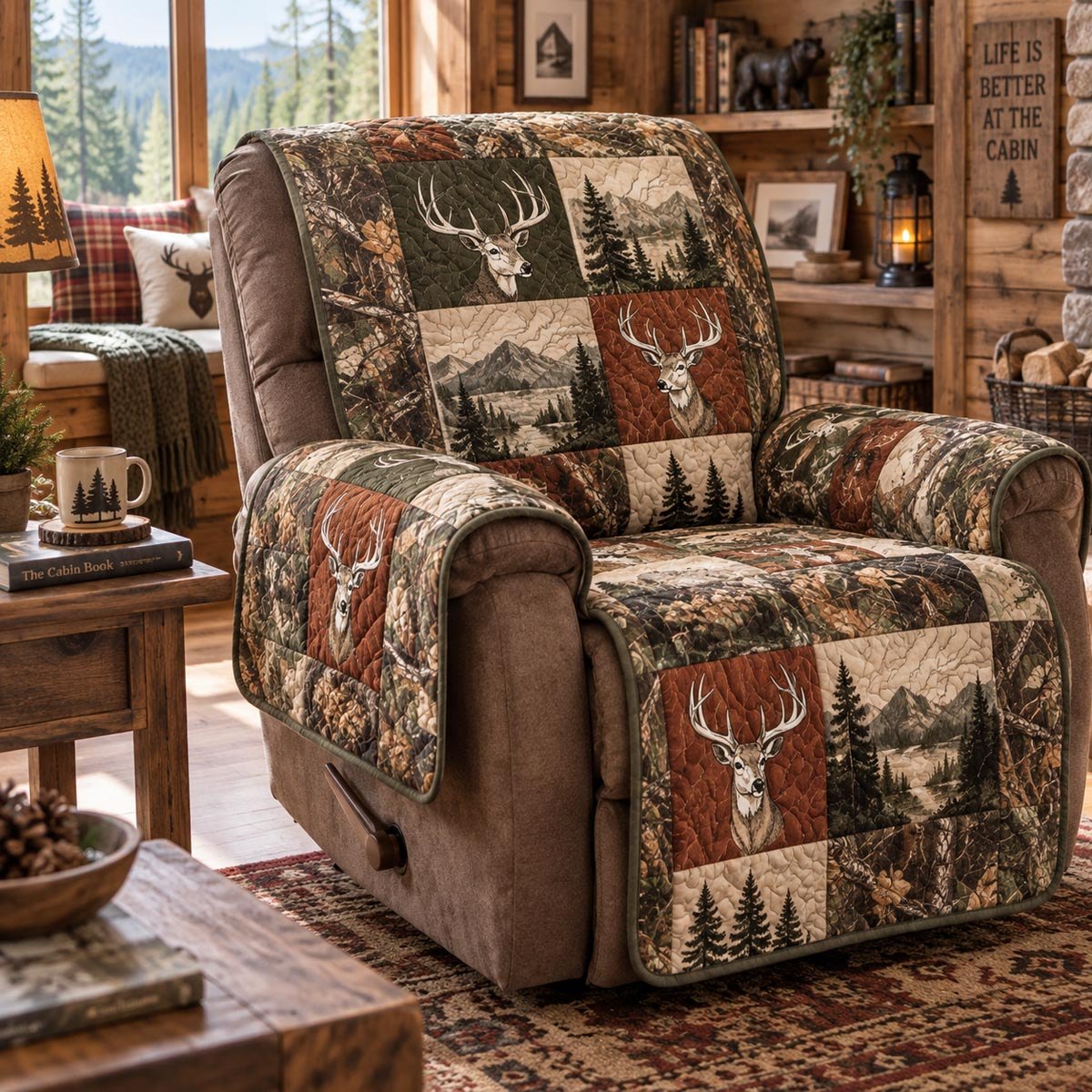 Golden Autumn Deer Sofa Cover