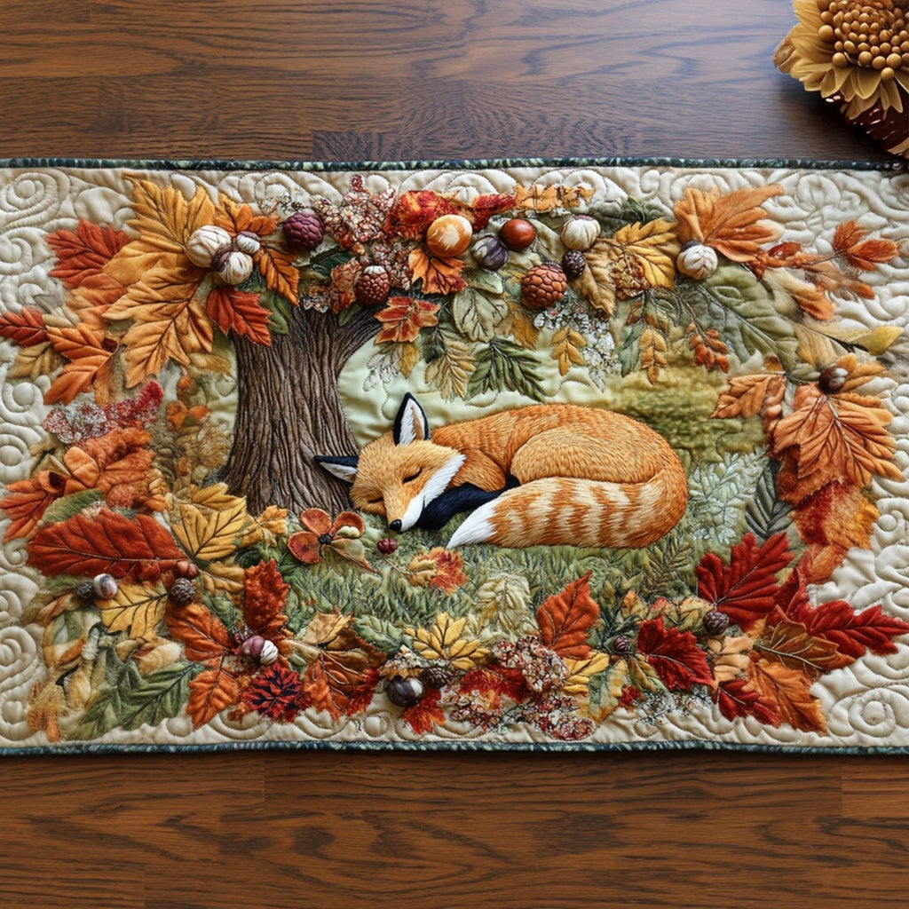 Golden Autumn Fox Table Runner