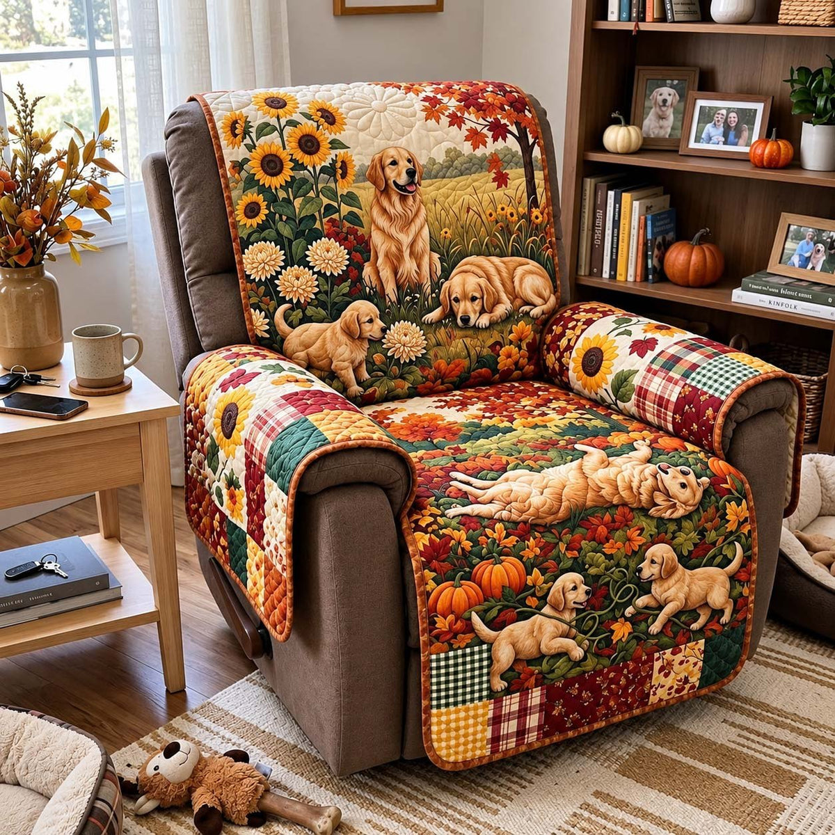 Golden Autumn Meadow Sofa Cover