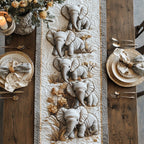 Golden Baby Elephant Table Runner