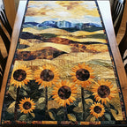 Sunflower Field with Rolling Hills Table Runner