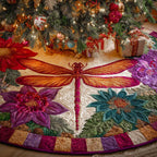 Golden Blossom Harmony Christmas Tree Skirt