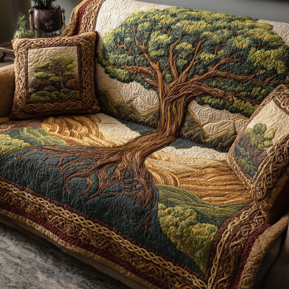 Golden Branch Sofa Cover