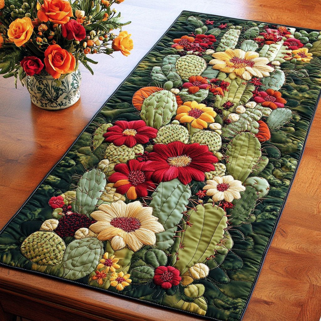 Golden Cactus Table Runner