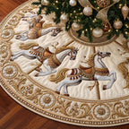 Golden Carousel Christmas Tree Skirt