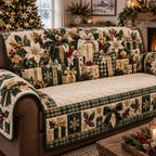 Golden Christmas Blessings Sofa Cover