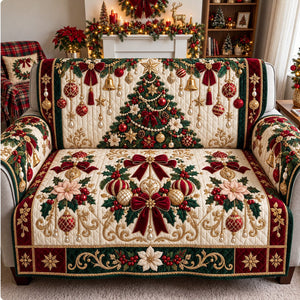 Golden Christmas Charm Sofa Cover - Made to Order
