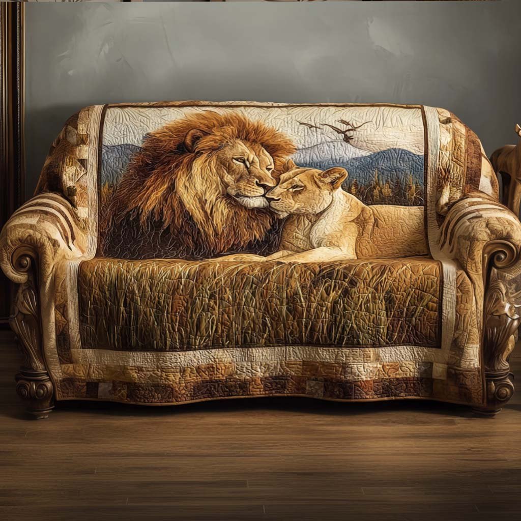 Golden Couple Sofa Cover