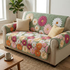 Golden Daisy Sofa Cover