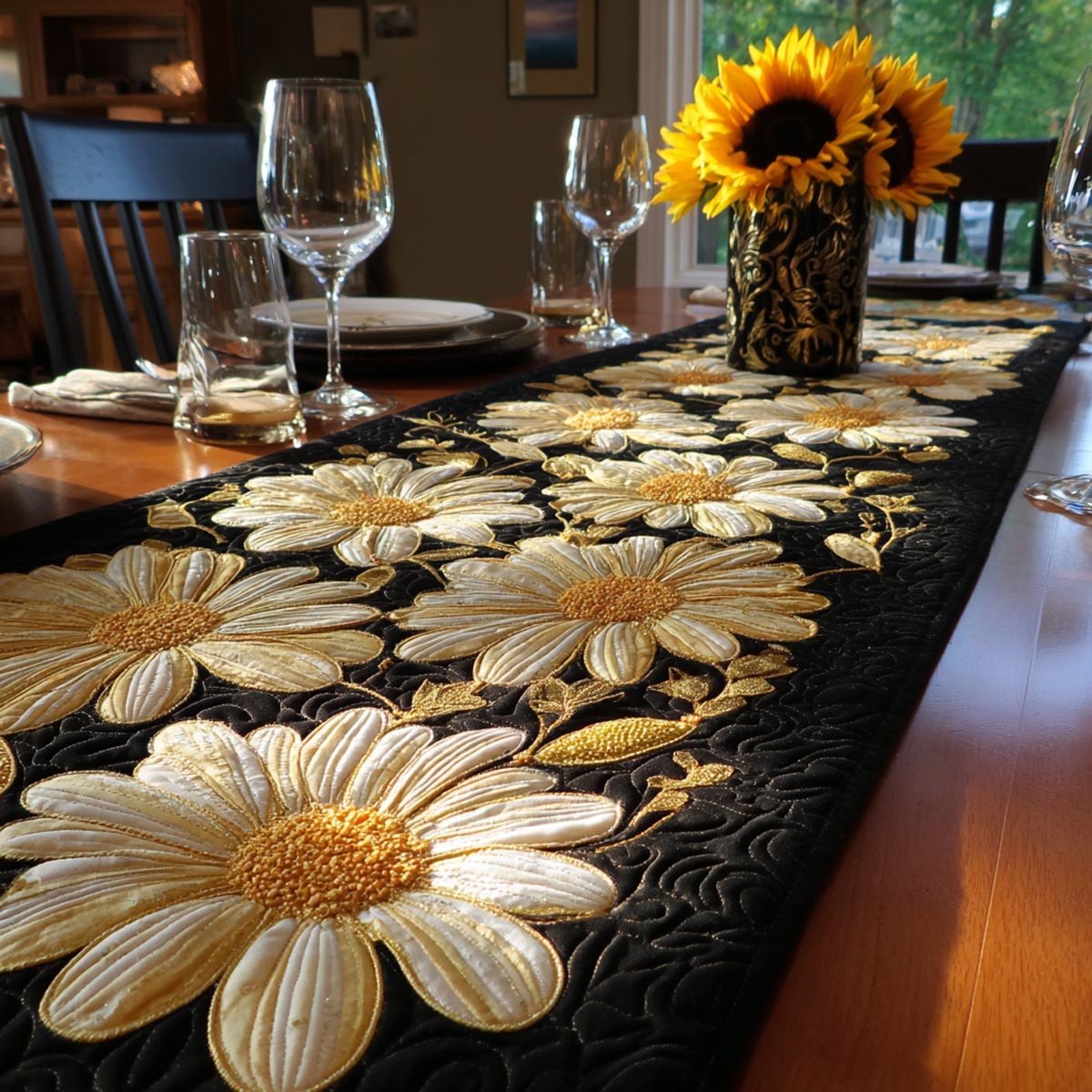 Golden Daisy Table Runner