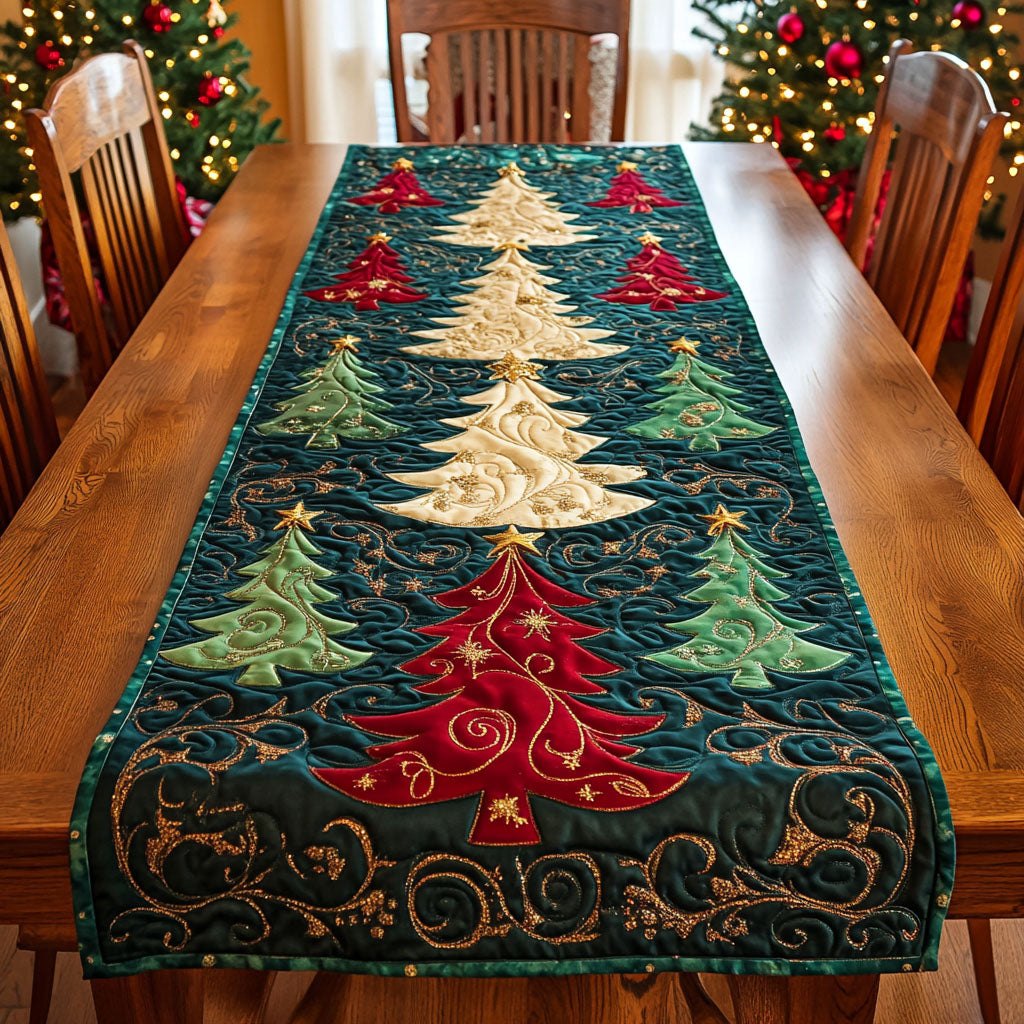 Golden Evergreen Table Runner