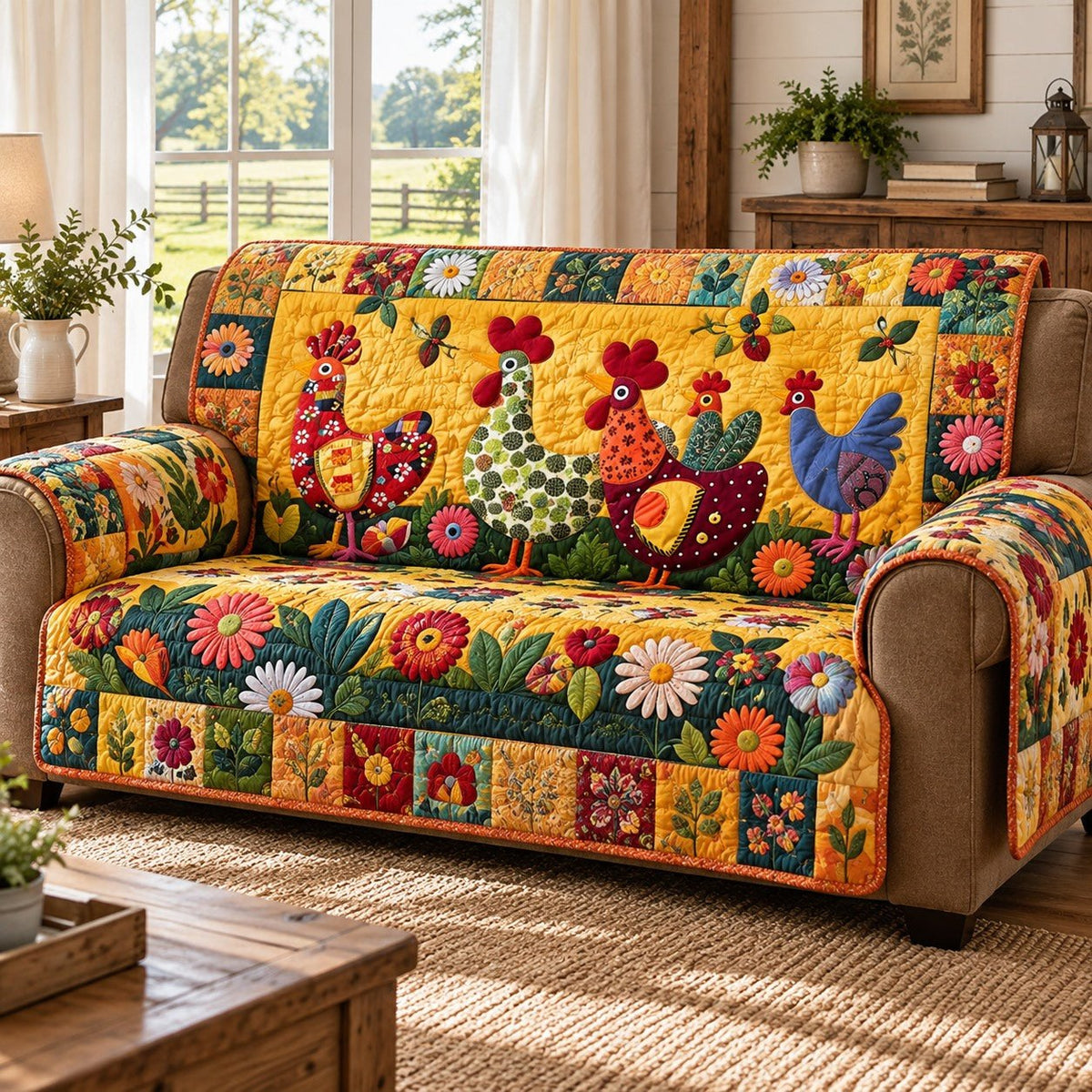 Golden Garden Farm Sofa Cover