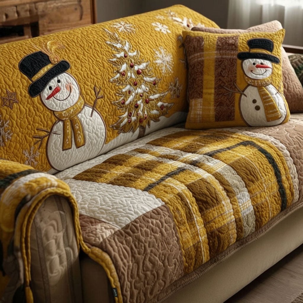 Golden Glow Festive Nights Sofa Cover