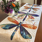 Dragonflies on Cream Quilting Table Runner