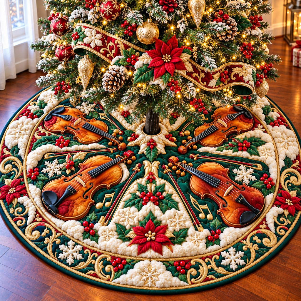 Golden Harp Christmas Tree Skirt