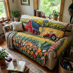 Golden Harvest Fields Sofa Cover
