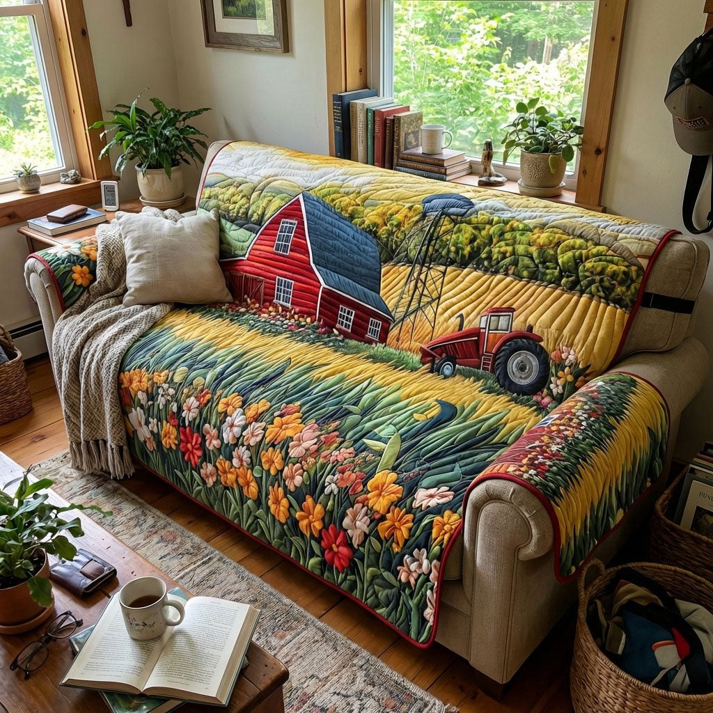 Golden Harvest Fields Sofa Cover