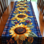 Sunflowers on Blue Plaid Table Runner