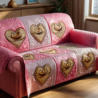 Golden Hearts Sofa Cover