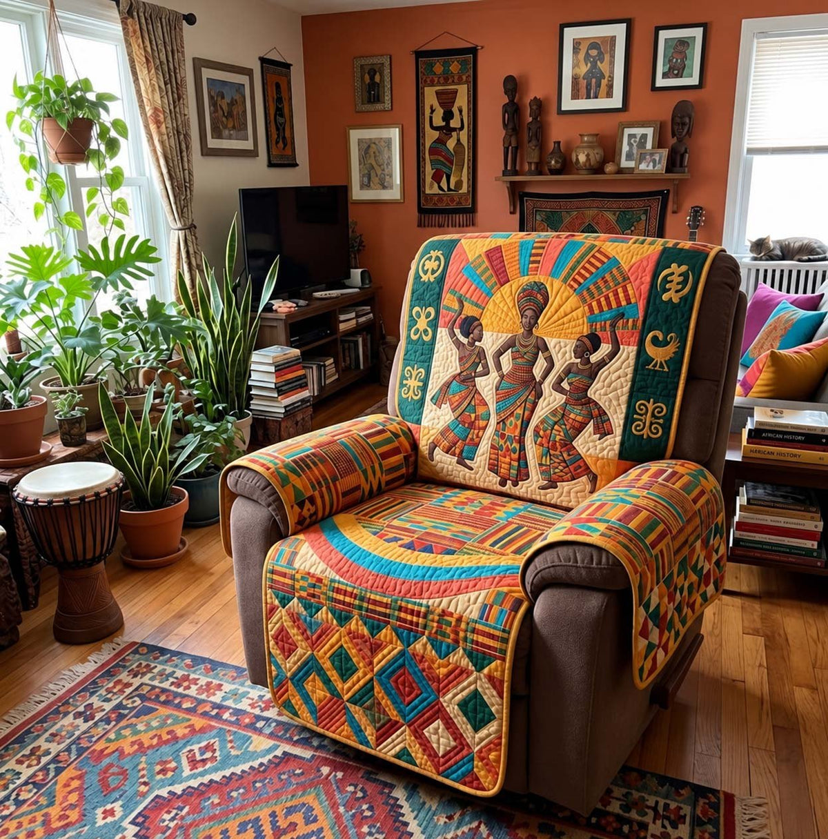 Golden Heritage Dancers Sofa Cover