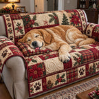 Golden Holiday Slumber Sofa Cover