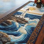Golden Horizon Lighthouse Table Runner